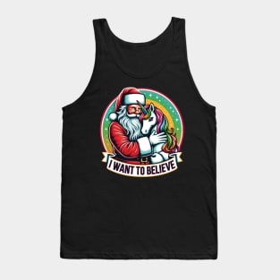 Santa and Unicorn Christmas gift Tank Top